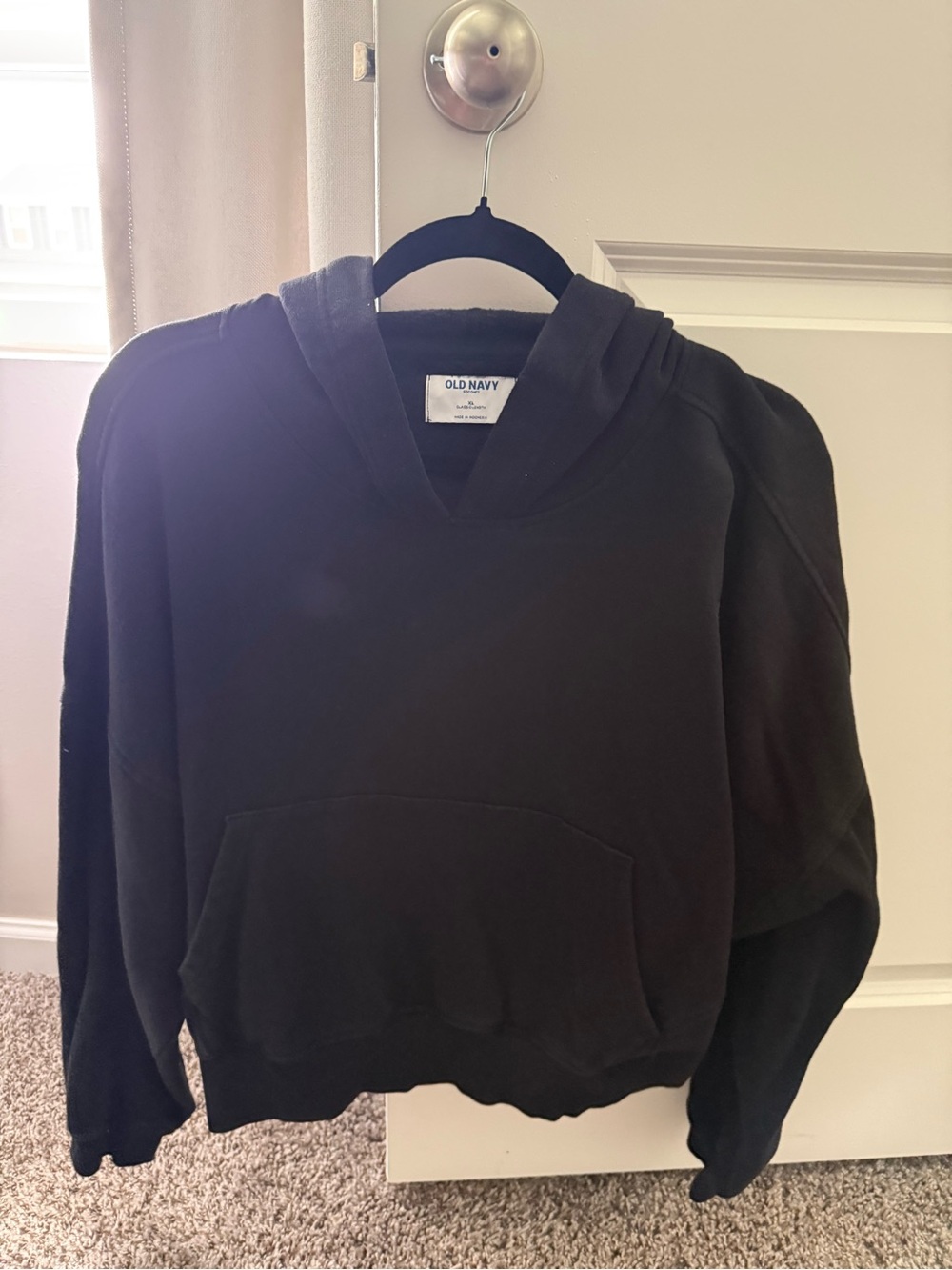 Old Navy Black Hooded Pullover Sweatshirt
